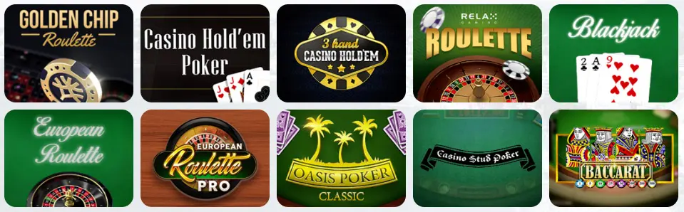 Table games at WINDADDY CASINO